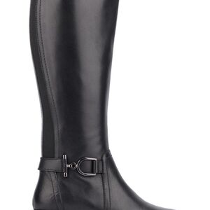 Black Riding Boots with Buckle Detail